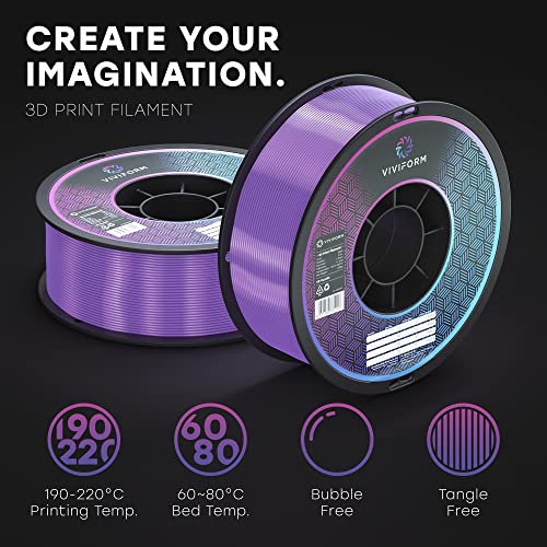 Viviform silk PLA Filament für 3D Drucker | 1kg Rolle | ∅1,75mm +/- 0,03mm | Lila
