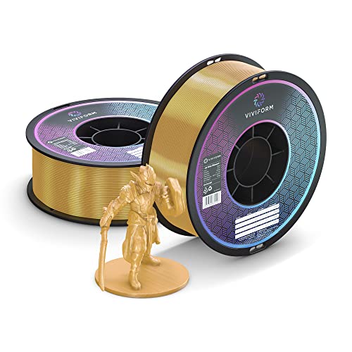 Viviform silk PLA Filament für 3D Drucker | 1kg Rolle | ∅1,75mm +/- 0,03mm | Gold metallic