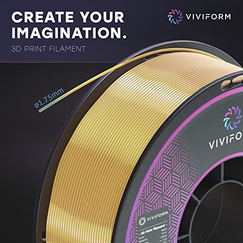 Viviform silk PLA Filament für 3D Drucker | 1kg Rolle | ∅1,75mm +/- 0,03mm | Gold metallic