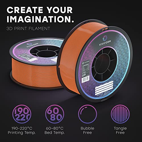 Viviform PLA+ Filament für 3D Drucker | 1kg Rolle | ∅1,75mm +/- 0,03mm | Orange