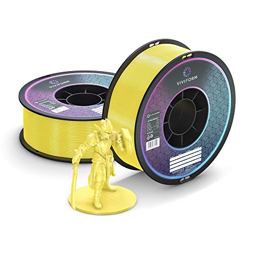 Viviform silk PLA Filament für 3D Drucker | 1kg Rolle | ∅1,75mm +/- 0,03mm | Gelb